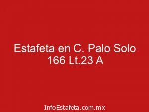 Estafeta en C. Palo Solo 166 Lt.23 A