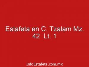Estafeta en C. Tzalam Mz. 42  Lt. 1