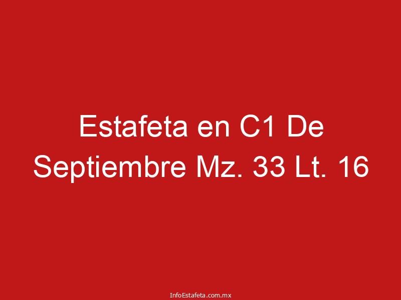 Estafeta en C1 De Septiembre Mz. 33 Lt. 16