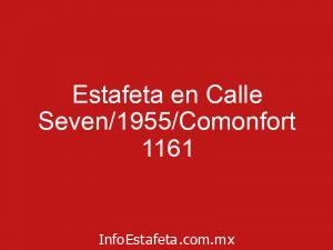 Estafeta en Calle Seven/1955/Comonfort 1161