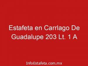 Estafeta en Carrlago De Guadalupe 203 Lt. 1 A
