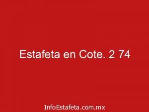 Estafeta en Cote. 2 74