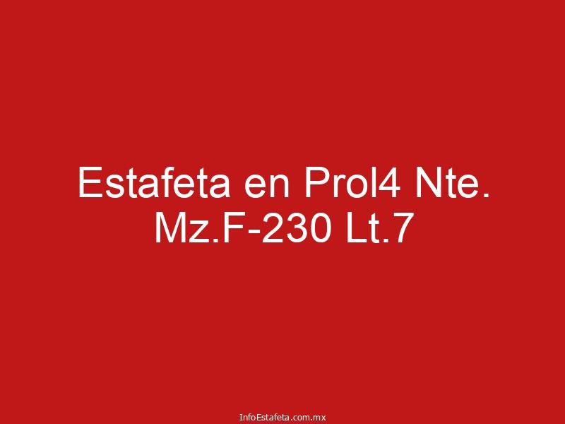 Estafeta en Prol4 Nte. Mz.F-230 Lt.7