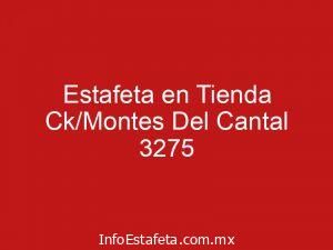 Estafeta en Tienda Ck/Montes Del Cantal 3275